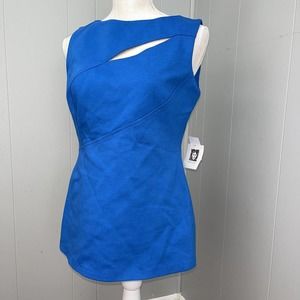 Anne Klein Bizet Blue‎ Cutout Compression Top Size 6